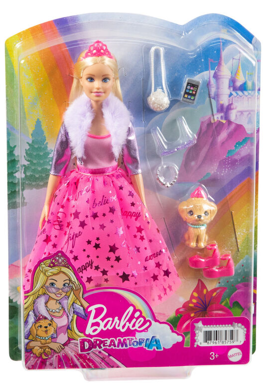 Poupée Barbie Royale Adventure de 30 cm avec tenue de princesse et chiot