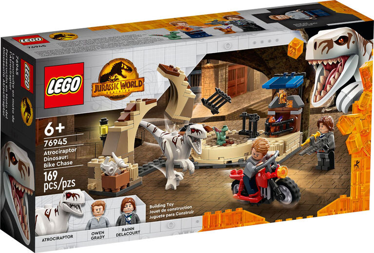 LEGO Jurassic World La poursuite en moto de l'Atrociraptor 76945 Ensemble de construction (167 pièces)