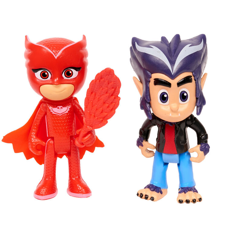 Ensemble de 2 Figurines des Pyjamasques du Héros contre le Méchant - Owlette et Howler
