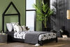 Sweedi Lit avec tête de lit maison Simple Noir mat