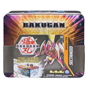 Bakugan Baku-Tin, Sectanoid, Boîte de rangement de collection avec Bakugan mystère, cartes à collectionner