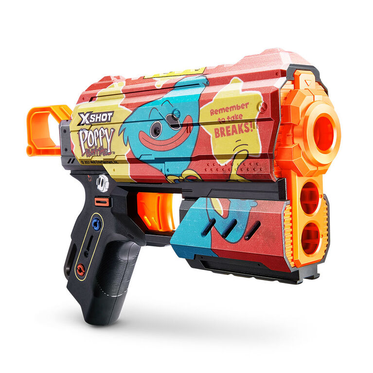 Pisolet Flux X-Shot Skins - Décoration Poppy Playtime (8 Fléchettes) par ZURU