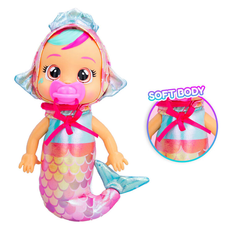Cry Babies Tiny Cuddles Mermaids Melody - 9" Baby Doll | Metallic Pajamas with Mermaid Tail