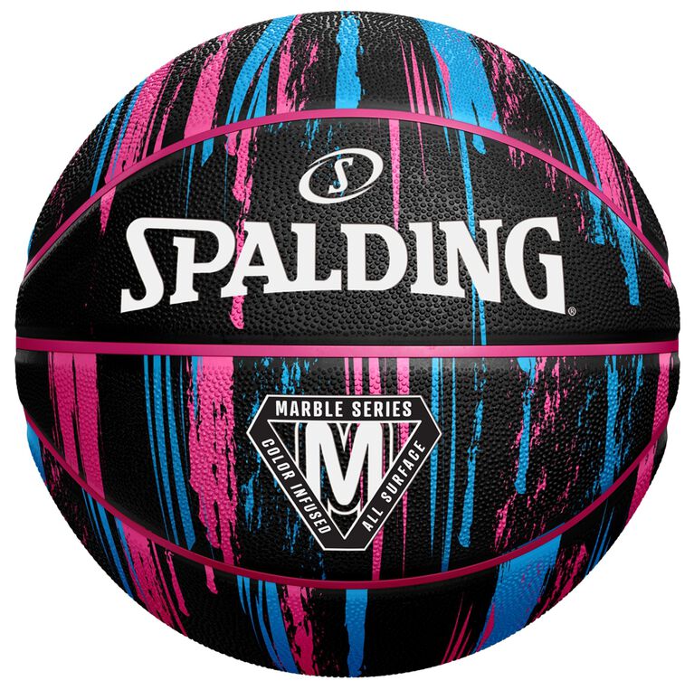 Ballon de basketball Spalding Marble, extérieur, noir/rose, 6