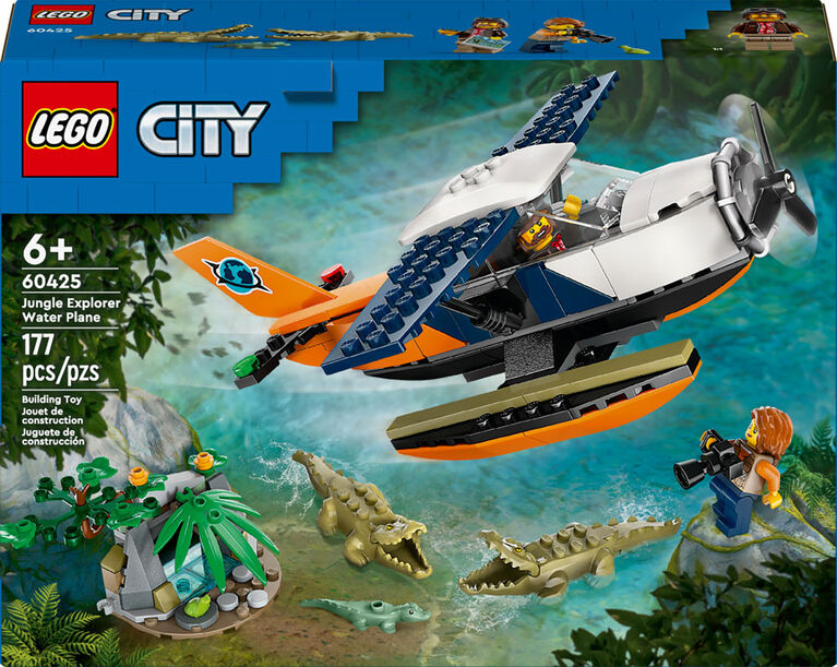 LEGO City Jungle Explorer Water Plane Toy Building Set, Fun Summer Toy or Kids Gift Idea, 60425