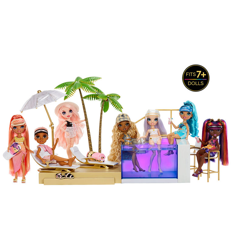 Rainbow High Color Change Pool and Beach Playset : 7-in-1 Light-Up-multicolor changing pool