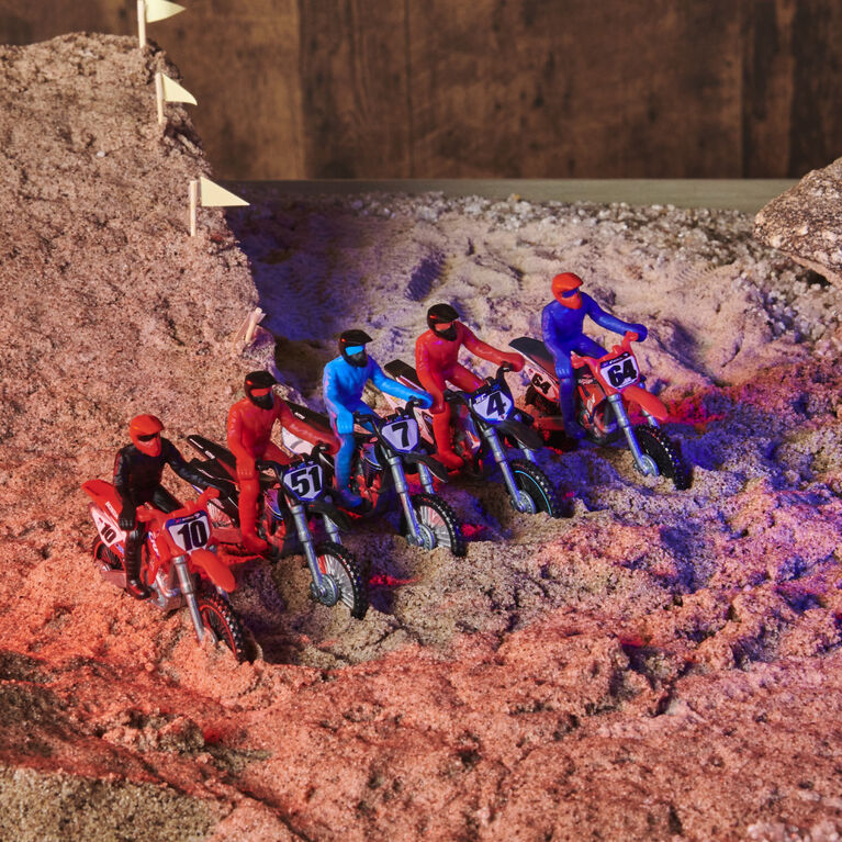 Supercross, Moto authentique de Ken Roczen en métal moulé à l'échelle 1:24 avec figurine motocycliste, pour les enfants et les collectionneurs