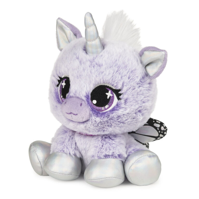 P.Lushes Designer Fashion Pets Mariah Monarch Unicorn Premium Stuffed Animal, Purple/Silver, 6"