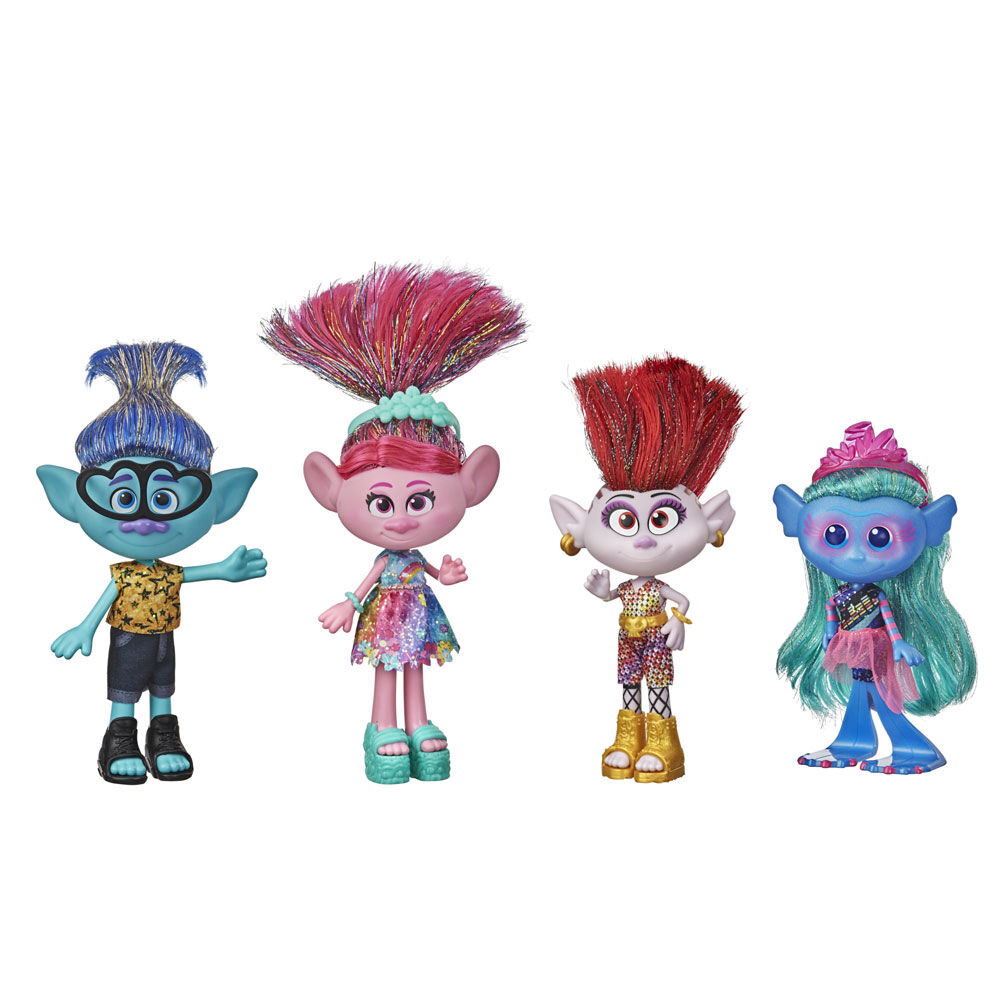 DreamWorks Trolls World Tour Fashion Remix Pack Fashion Doll Multipack Toy with 4Dolls in Shimmer Fashion R Exclusive