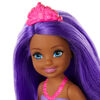 Barbie Dreamtopia Chelsea Mermaid Doll, 6.5-inch with Purple Hair and Tail