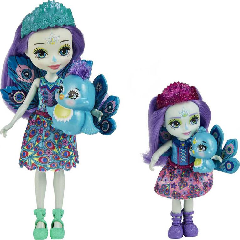 Enchantimals Patter Peacock & Flap Sister Dolls and Piera Peacock & Feather
