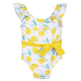 Gerber - Baby & Toddler Lemon Squeeze One-Piece Swimsuit With Ruffle - 3T