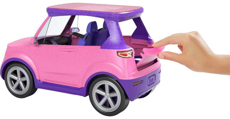 Barbie : Poupée Barbie Big City, Big Dreams avec Véhicule Transformable 4x4 Rose qui Révèle une Scène, une Batterie et des Accessoires de Tournée