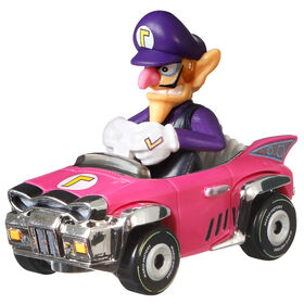 Assortiment de r&eacute;pliques Mario Kart Waluigi Badwagon Hot Wheels en m&eacute;tal moul&eacute; sous pression