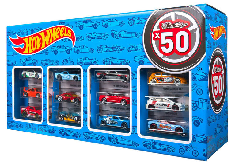 Hot Wheels - Coffret de 50 véhicules - Les styles peuvent varier