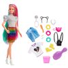 Barbie Leopard Rainbow Hair Doll (Blonde) with Color-change Hair Feature, 16 Accessories