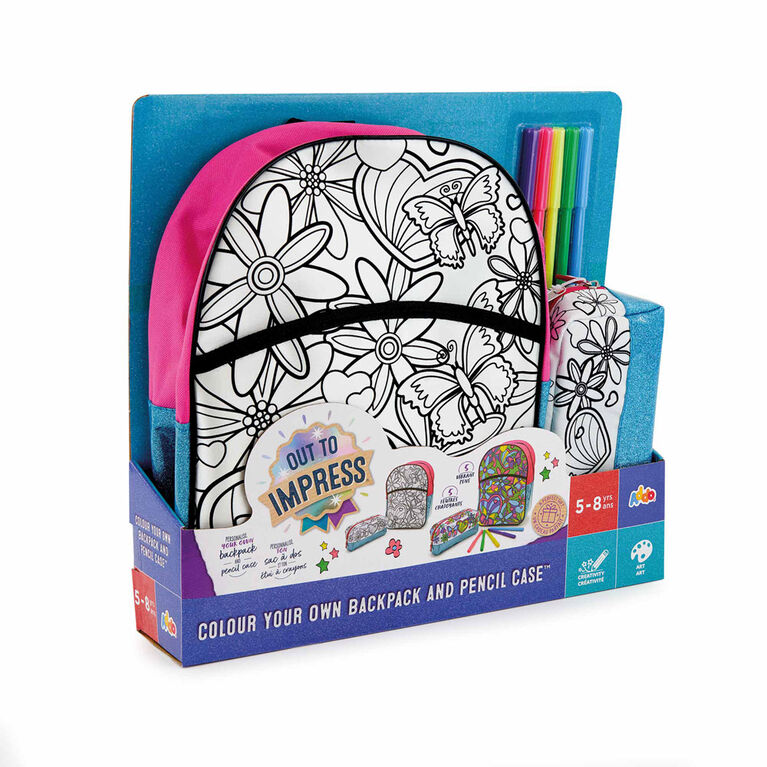 Out To Impress - Trousse Colour Your Own Backpack And Pencil Case - Notre exclusivité