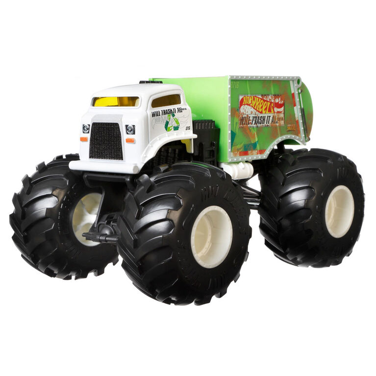 Hot Wheels - Monster Trucks - à l'échelle 1:24 avec roues géantes Trash It All Véhicule