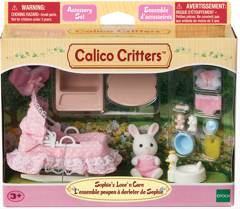 Calico Critters Sophie's Love N Care, ensemble de jeu de maison de poupée avec figurine et accessoires