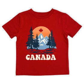 T-shirt à manches courtes pour la fête du Canada - Rouge 