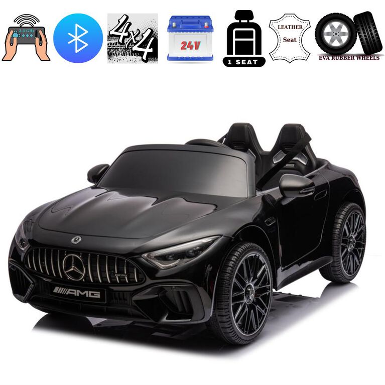 KIDSVIP Mercedes Benz 24V SL63 Licensed 4X4 Ride-On Car For Kids w/ RC - Black