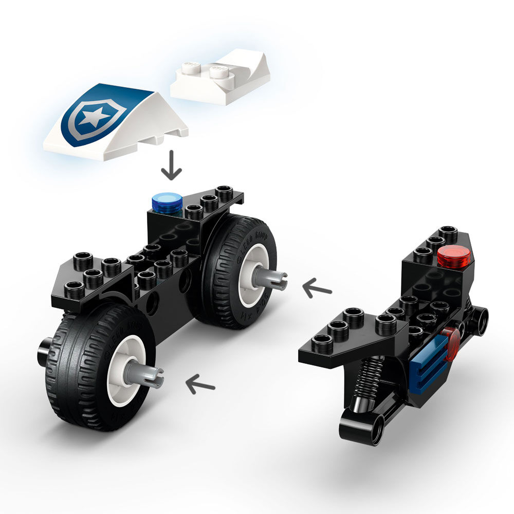 LEGO City Police Motorcycle Chase Building Toy for Kids, Ages 4+ - Learning & Pretend Play Set - 60455