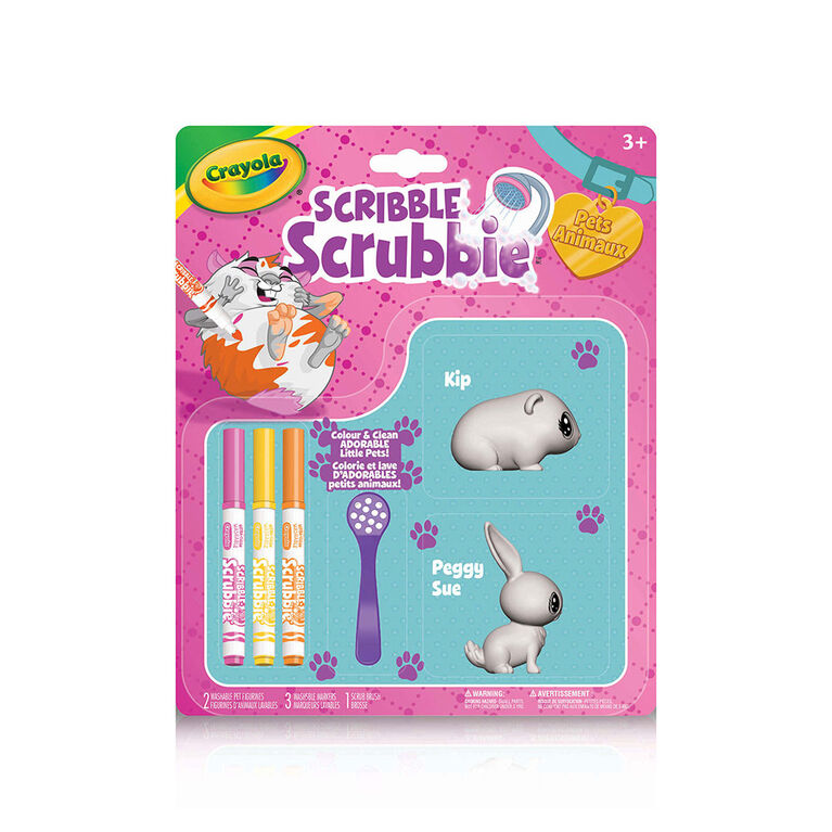 Animaux Crayola Scribble Scrubbie - Jeu de 2, Lapin et Hamster