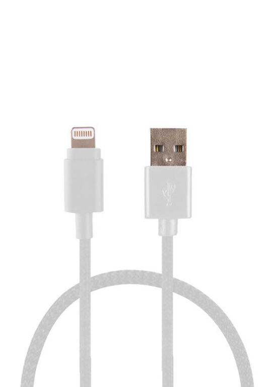 Vivitar - 5 ft Braided Lightning Cable - White