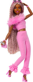 Barbie Style de Luxe Poupée4, combinaison rose, cheveux tressés