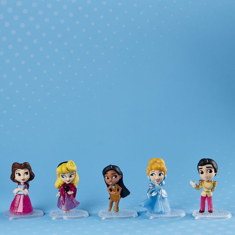 Disney Princess Comics Dolls, Glitter Pack with Cinderella, Prince Charming, Belle, Aurora, and Pocahontas - R Exclusive
