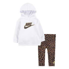 Nike Hoodie and Legging Set - White, Leopard