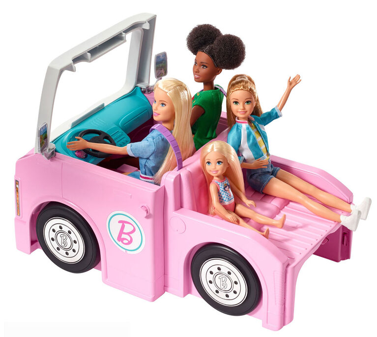 Barbie 3-in-1 DreamCamper Vehicle with Pool, Truck, Boat and 50 Accessories