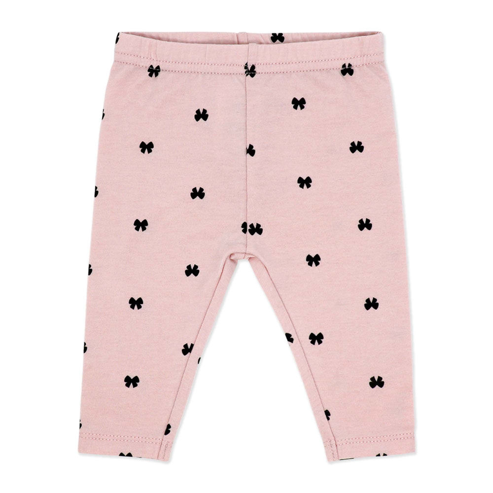 Baby Mode 3 Piece Legging and Headband Set: Pink Bow 3M