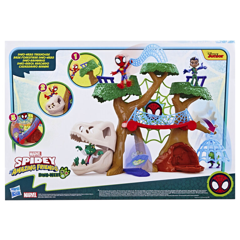 Marvel Spidey and His Amazing Friends Dino-Webs Treehouse Super Hero Playset