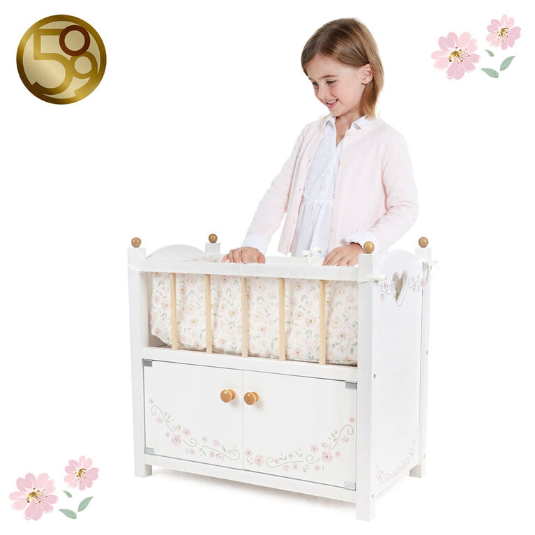 2 in 1 Wooden Cot with Cabine, Little Flora