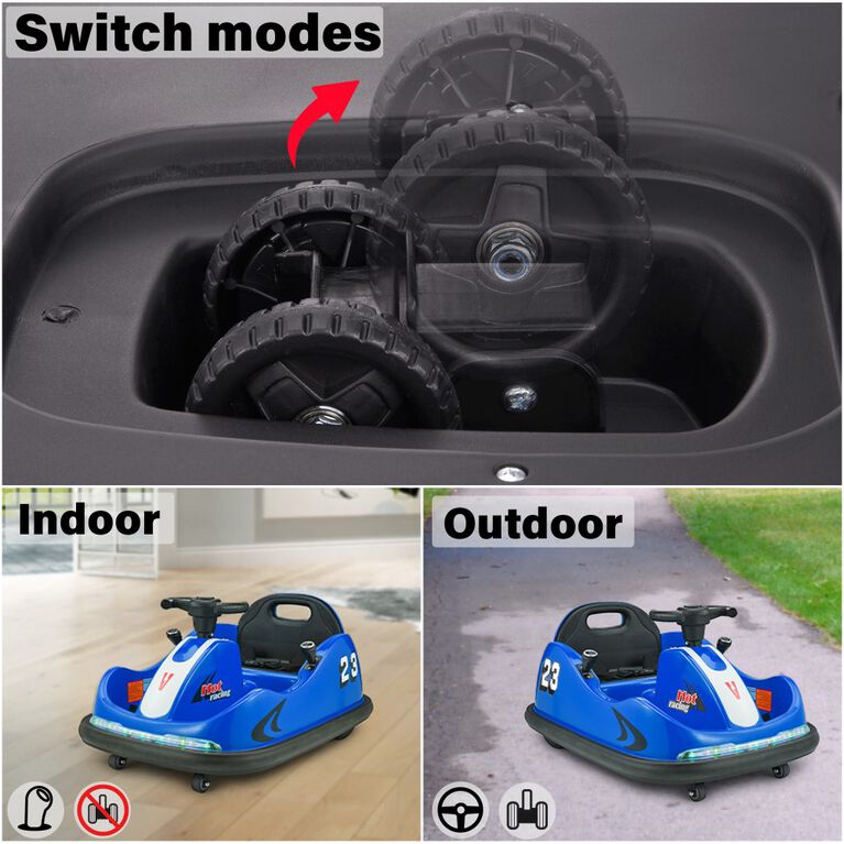 Voltz Toys Bumper Car Rectangular 360 Rotation with Remote, Blue