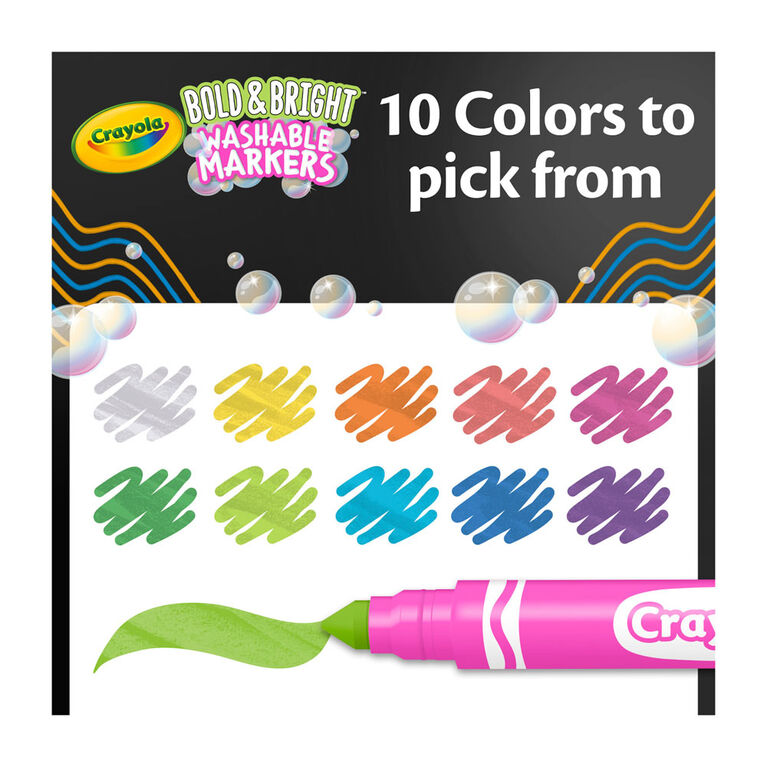 Marqueurs à trait large Bold and Bright Crayola, jeu de 10