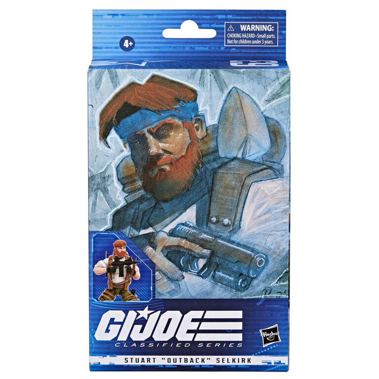 G.I. Joe Classified Series Stuart "Outback" Selkirk Action Figure 63 Collectible Toy, Accessories, Custom Package Art