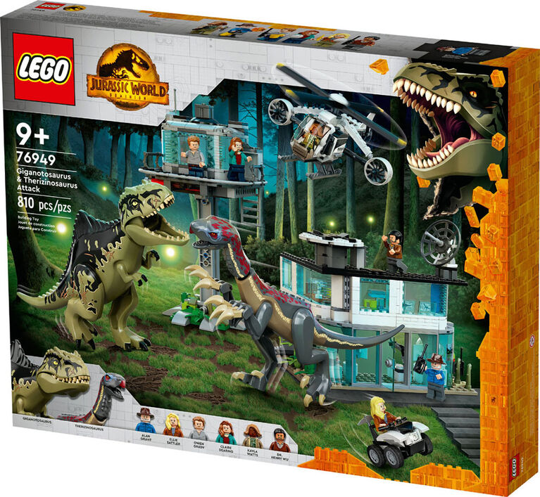 LEGO Jurassic World L'attaque du Giganotosaure et du Thérizinosaure 76949 (658 pièces)