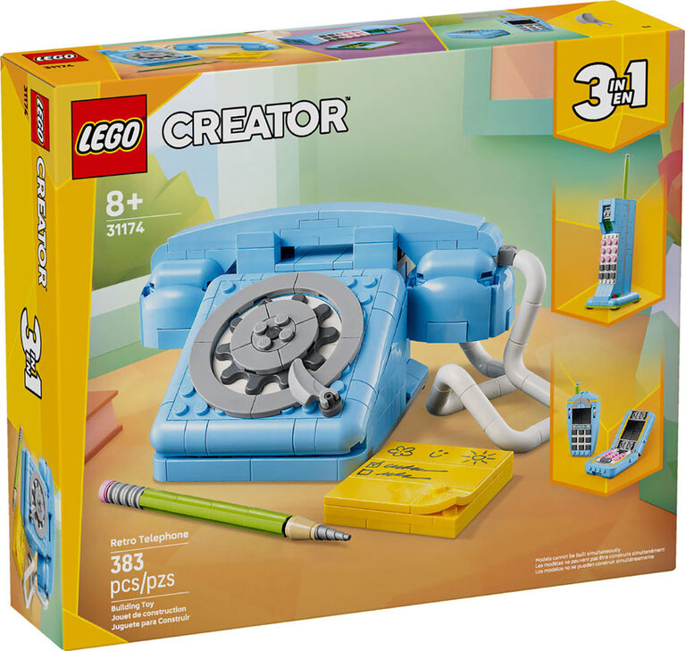 LEGO Creator 3 in 1 Retro Telephone Kids Toy - Home Decor & Building Toy for Girls & Boys 8+ - 31174