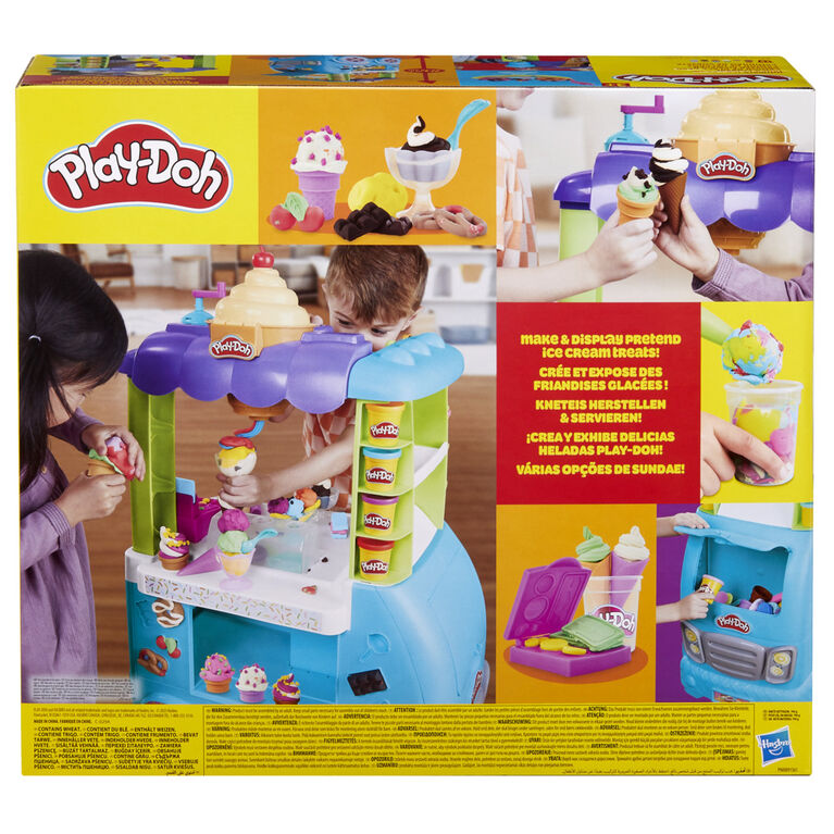 Play-Doh Kitchen Creations Ultimate Ice Cream Truck Playset, Jumbo Kitchen Food Truck Toy for Kids 3 Years and Up with 27 Accessories, 12 Cans, Realistic Sounds, Non-Toxic