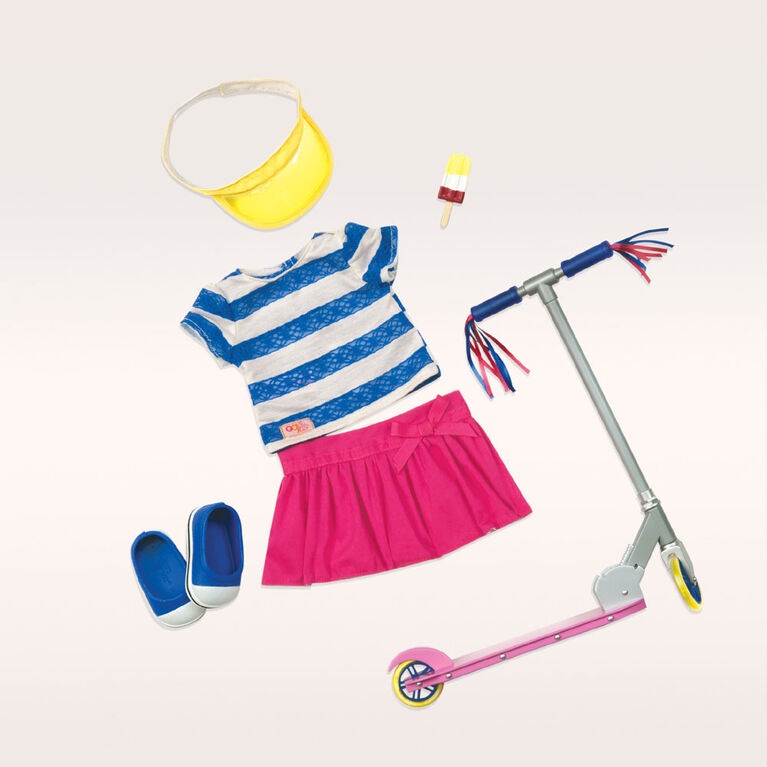 Our Generation, Cute To Scoot, Scooter and Outfit Set for 18-inch Dolls