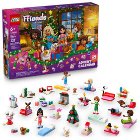 LEGO Friends Le calendrier de l'Avent 2025, Ensemble de Construction de Noël pour Enfants, 5 Minipoupées, 5 Animaux 42668
