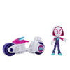 Marvel Spidey and His Amazing Friends, Ghost-Spider Action Figure, Toy Motorcycle
