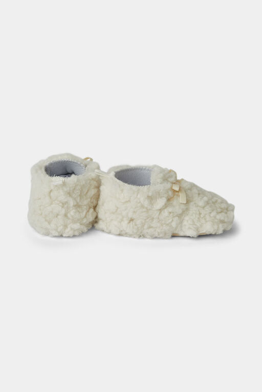 Sherpa Slippers White 6-12M