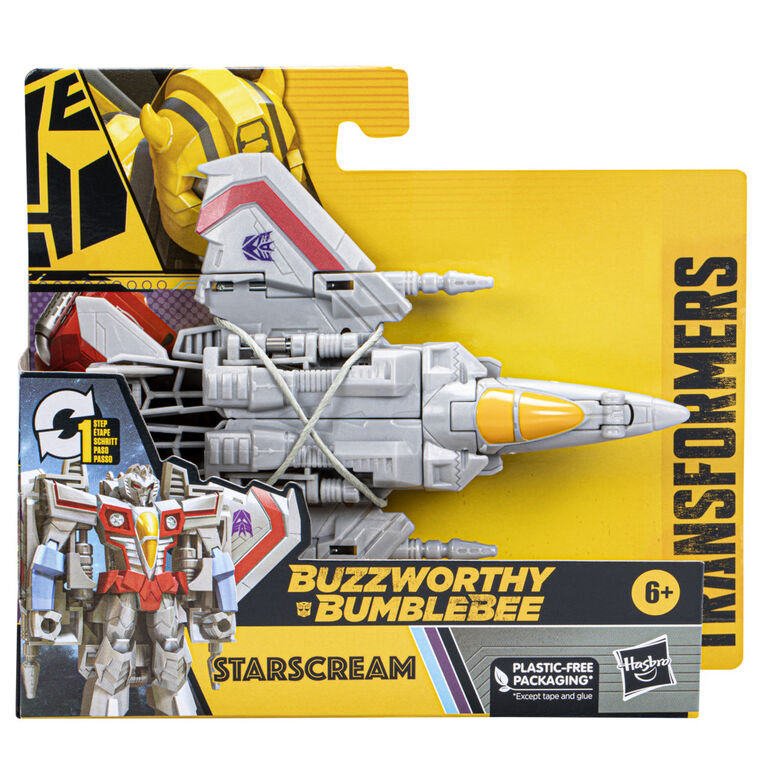 Transformers Buzzworthy Bumblebe, figurine Starscream Changer 1 étape de 10,5 cm - Notre exclusivité