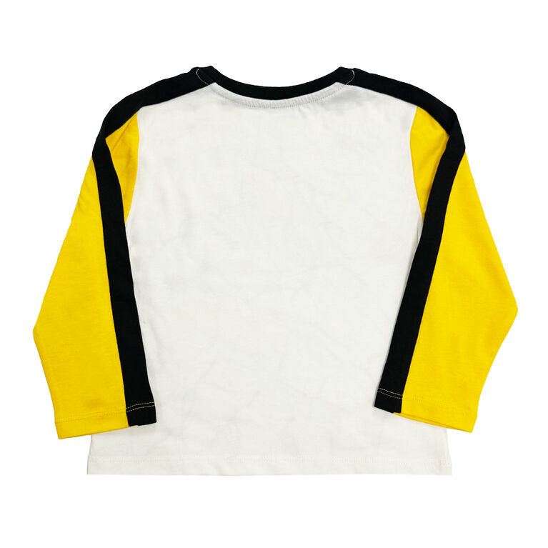 Batman - T-shirt ras du cou à manches longues - blanc cassé chiné et jaune et noir - Taille 3T - Exclusivité Toys "R" Us