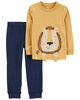 Ensemble 2 pièces t-shirt à imprimé de lion et pantalon de jogging jaune Carter’s 6M
