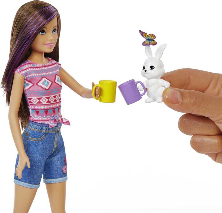 ​Barbie It Takes Two Camping Playset with Skipper Doll (10 in), Pet Bunny