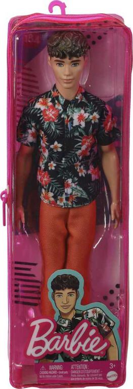 Barbie-Poupée Ken Fashionistas 184, brun, chemise hawaïenne